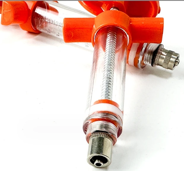 Syringe with Drench Nozzle Adjustable Dosage Reusable Drench Gun for Sheep Goat Horses Cattle Dogs Animals