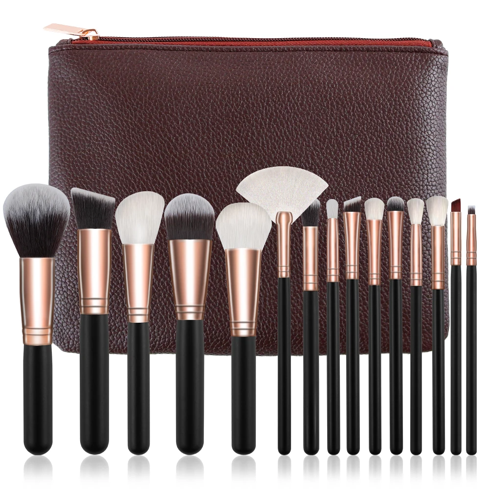 Professional 15pcs Makeup Brushes Classic Power Brush Make Up Beauty Tools Soft Synthetic Hair Private Label Makeup Brush Set