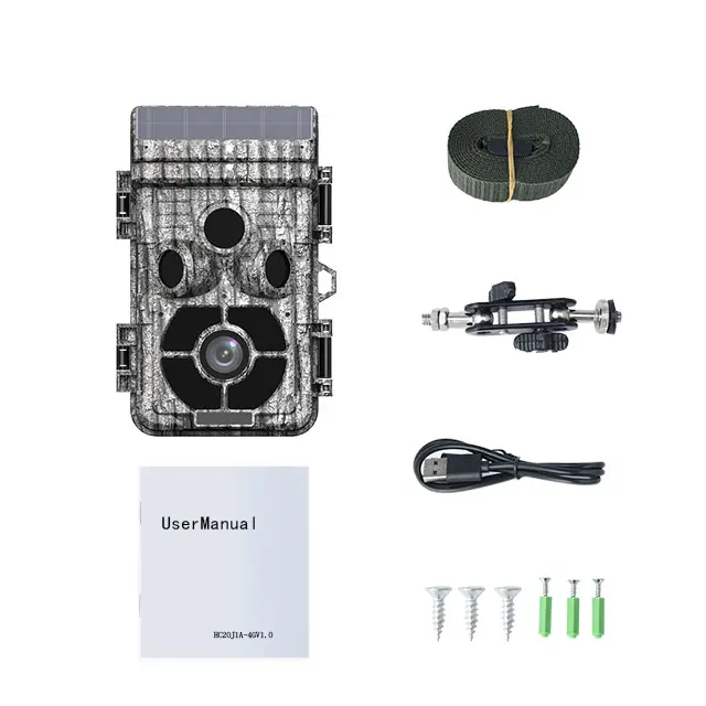 Hdking Outdoor Solar Powered Panel Security 4k Wifi Trail Photo 42m/36m/32m/24m IP65 Waterproof Hunting Camera