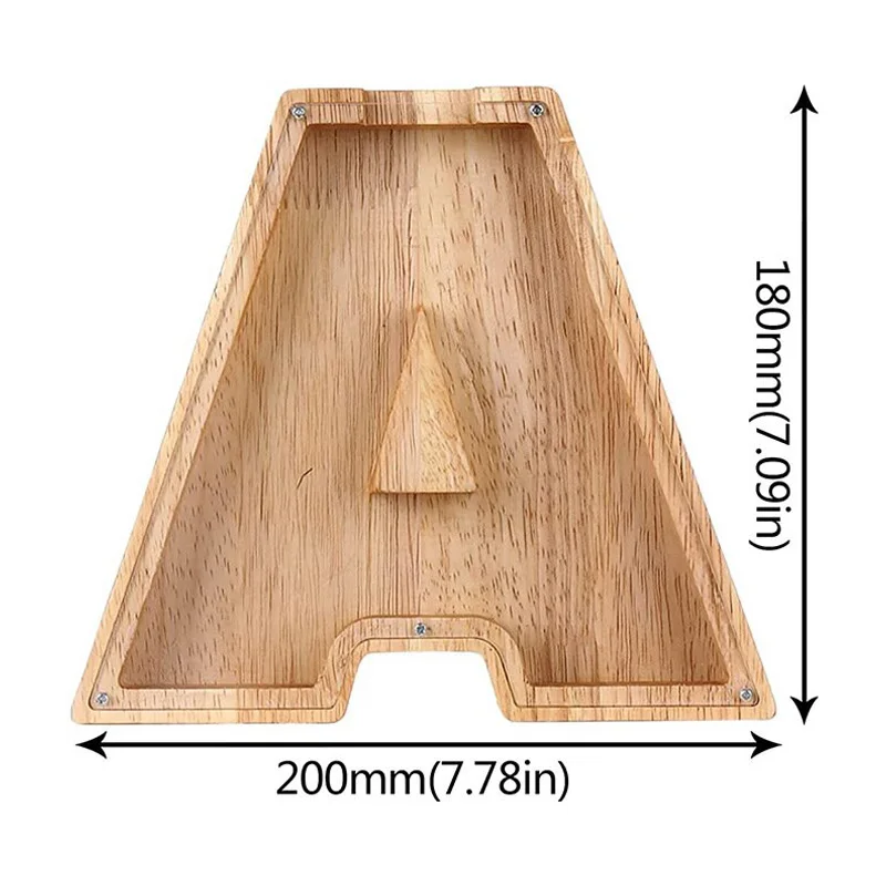 Factory hot sale wooden letter piggy bank wooden ornaments money boxes for easter and christmas gifts wooden coin box