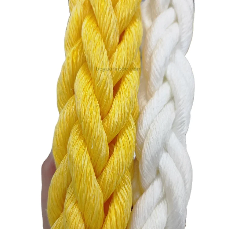 Hot Selling Polypropylene Rope 75Mm Customizable  Braided 8/12 Strand 150Mm For Mooring rope blue yellow polypropylene rope