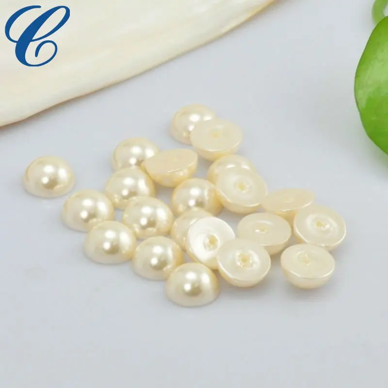 Loose Ivory Flat Back Round Pearl Bead for Making Jewelry