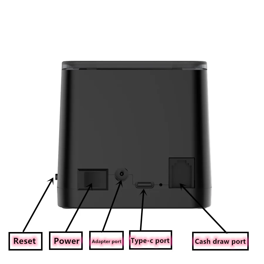 Термопринтер диаметром 58 мм 2-дюймовый термопринтер без резака настольный чековый принтер бирка для чеков меню posprinter Mini printer type-c USB 9 В/2