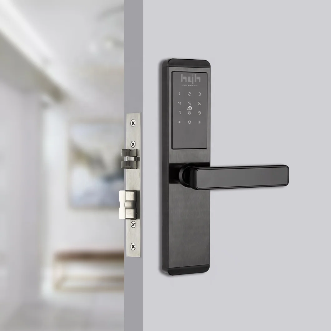 hyh Factory 2022 New Design High Quality Password Card Safety TTLock APP Bluetooth Smart Door Handle Lock For Hotel
