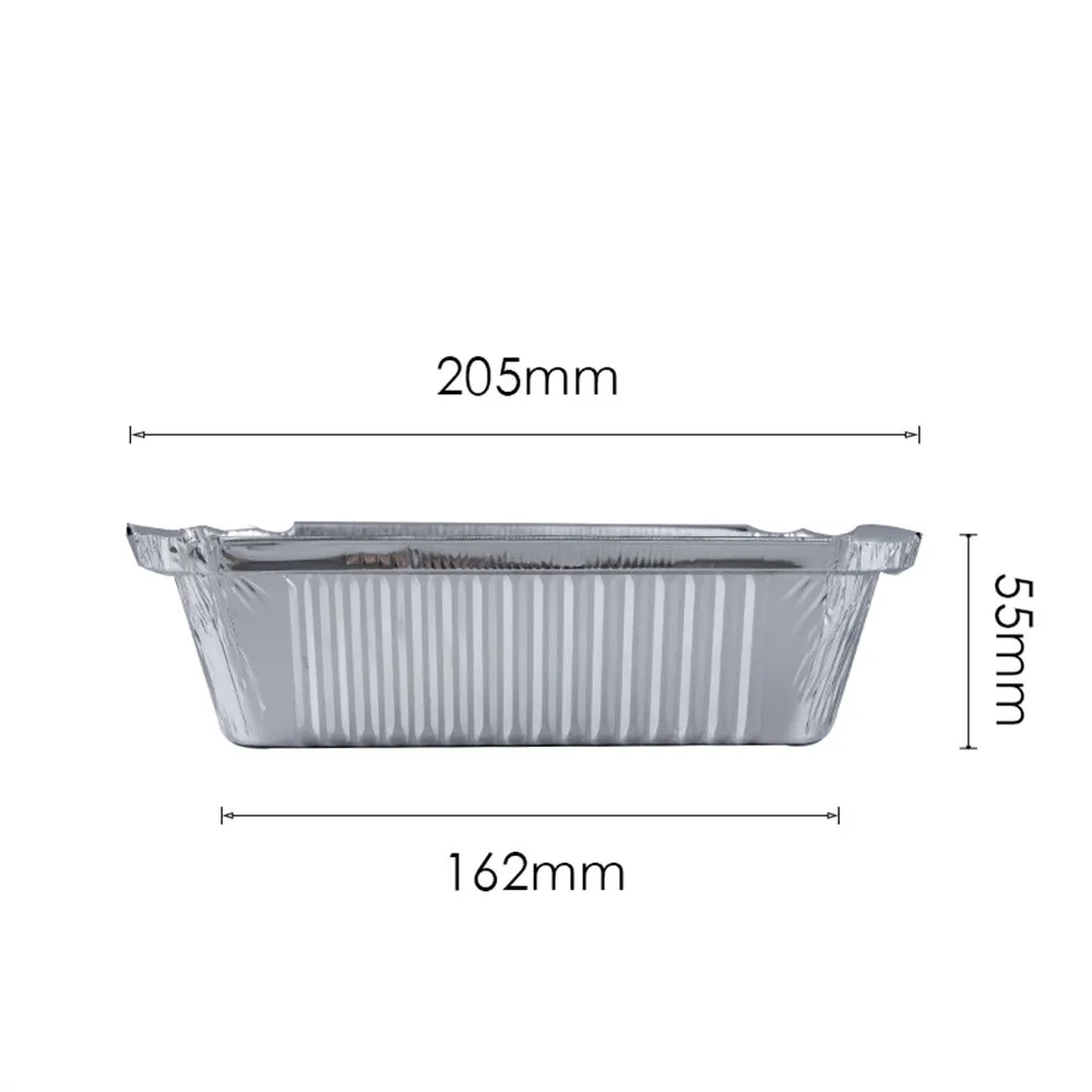 No 6a Recyclable Aluminum Foil Mini Loaf Pan 670ml Disposable Foil Tray Aluminum Foil Food Container with Plastic Lid