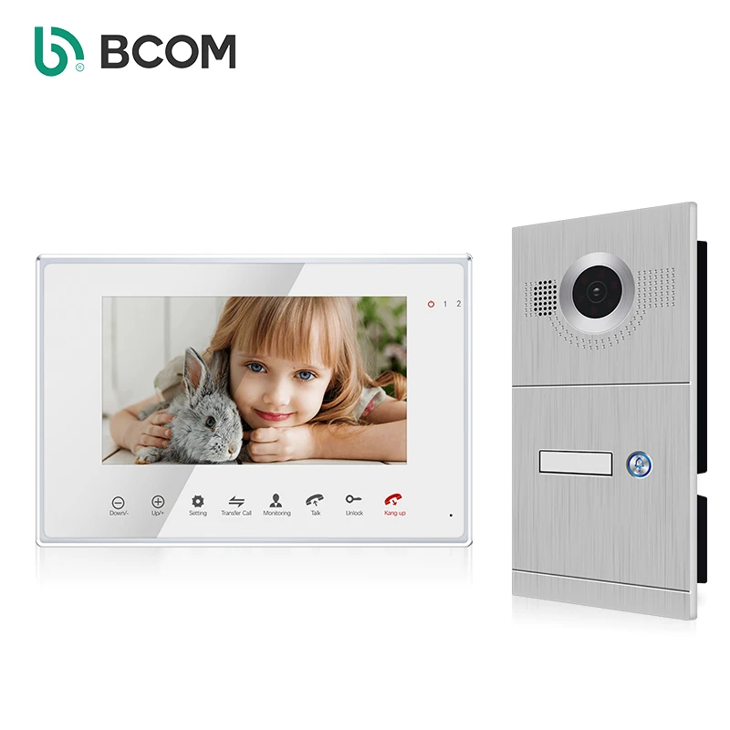 Hot Sale 2 Wire Video Intercom System For Multi Family Use With Video Call Button Panel Door Camera