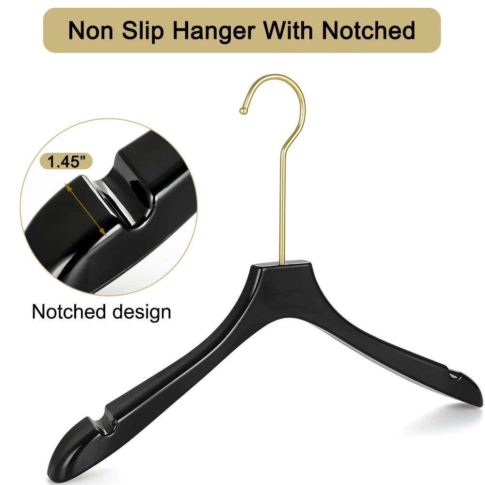 LINDON OEM Custom Adult Luxury Quality Black Acrylic Coat Hanger for Clothes