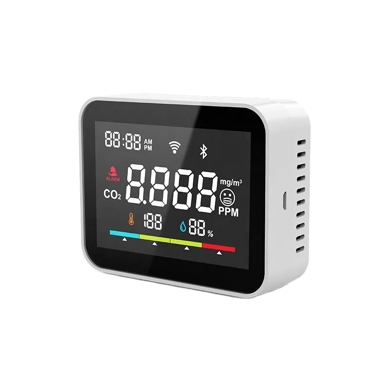 HIMOJO Tuya wifi Mini Portable Indoor Desktop Automatic Alarm Air Quality Monitor Gas Sensor Meter Co2 Carbon Dioxide Detector