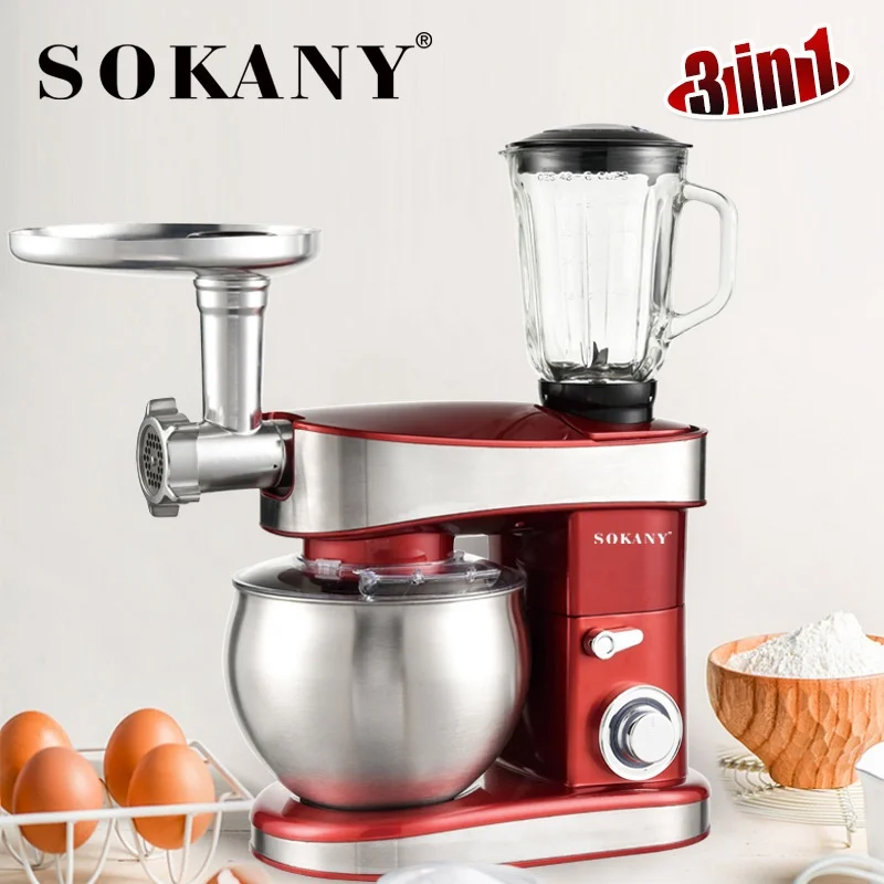 Sokany213c мульти-функциональный бытовой блендер миксер Мясорубка Электрический 3-в-1 европейского