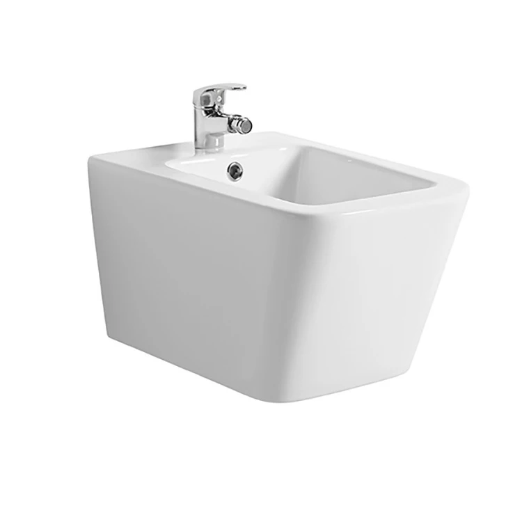 China High Quality Bathroom Ceramic Toilet Bidet Sets Wall Mounted Square Hanging Bidet WC