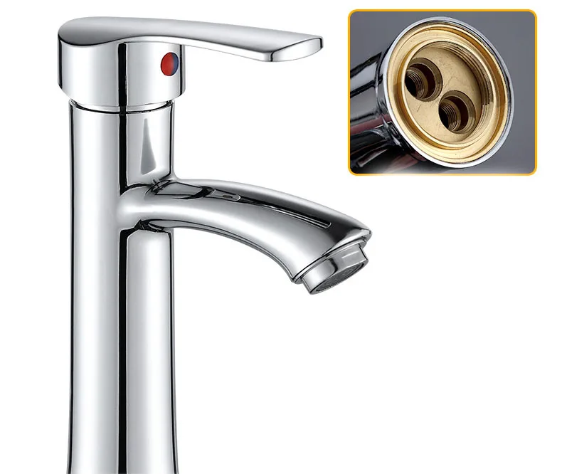 Bathroom Deck Mounted Basin Faucet Sink Tap Single Hole Water Tap Hot and Cold mixer faucet