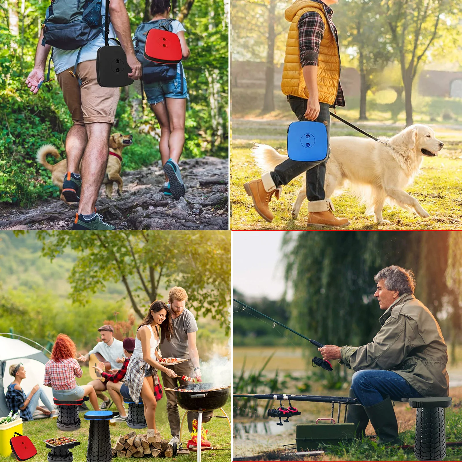 Прочный лакированный портативный складной телескопический стул для кемпинга квадратный многофункциональный телескопический стул