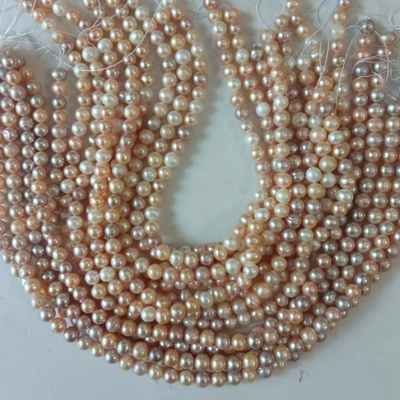 7.5-8.5 mm AA  grade good quality round shape nature freshwater pearl candy colourful in strand loose pearl wholesale price