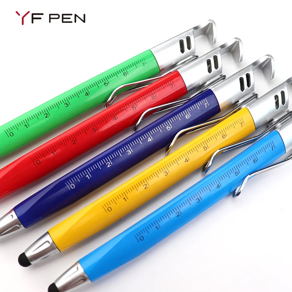 2024 new tool pen with mobile holder ruler screw driver gradienter stylus tool pen