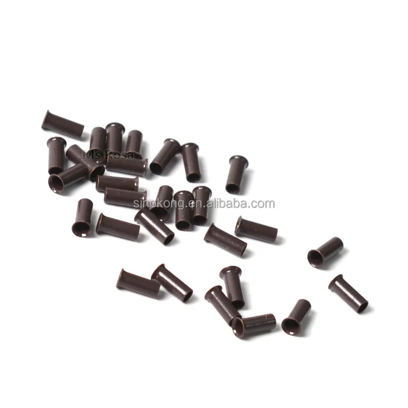 Customize 3.0*2.6*6.0mm with edge copper hair extension ring tube for hair accessories