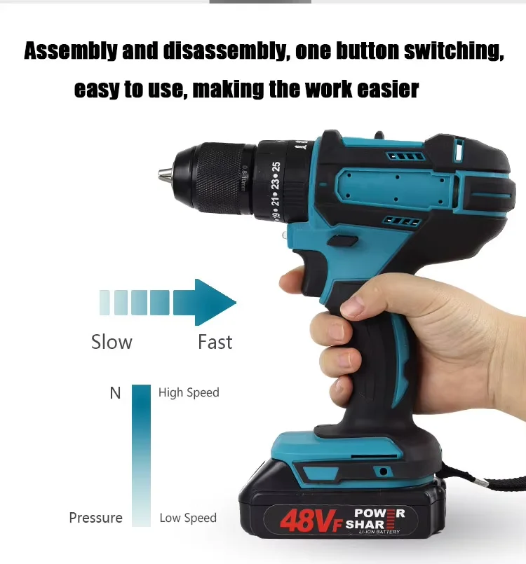 21V Cordless Electric Power Drills Hand Held Portable Screwdriver Cordless Drill Machine Power Tools Tool Sets