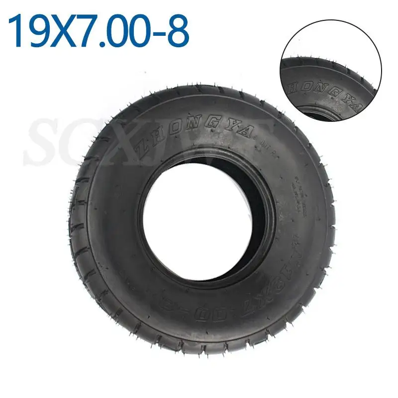 Tubeless tires front 19x7.00-8 rear 18x9.50-8 four-wheel kart ATV lawn car accessories butterfly flower outer tires