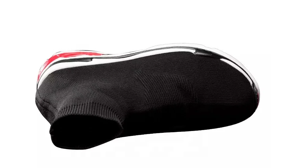 
dropshipping unisex casual ankle boots slip on pure color breathable knitted light weight barefoot casual clunky sock men shoes 