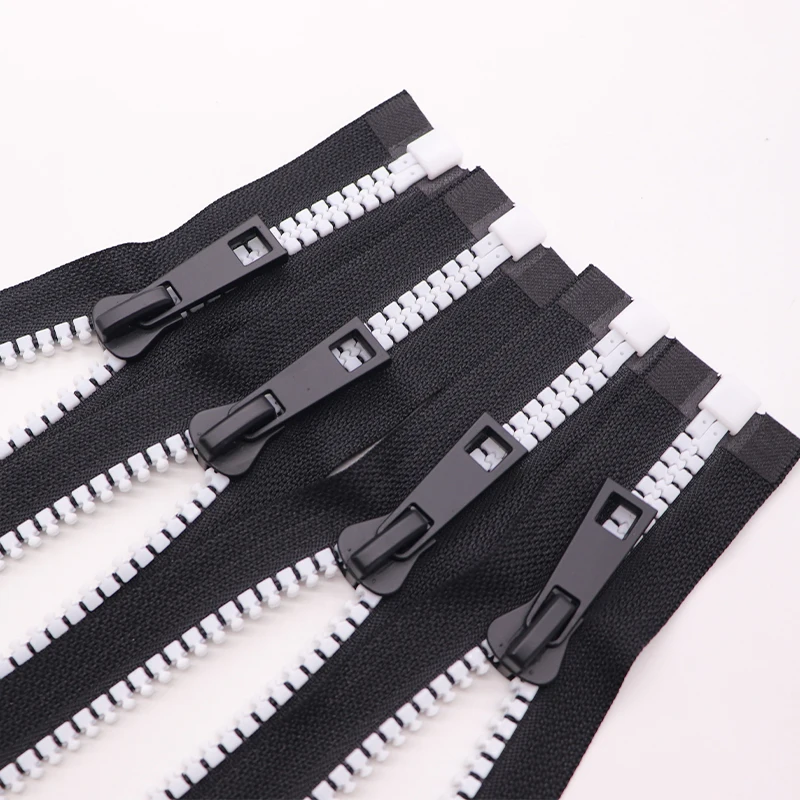Hot sale #8 open end big teeth plastic zipper for down jacket large plastic zipper auto-lock slider resin zipper manufacturer