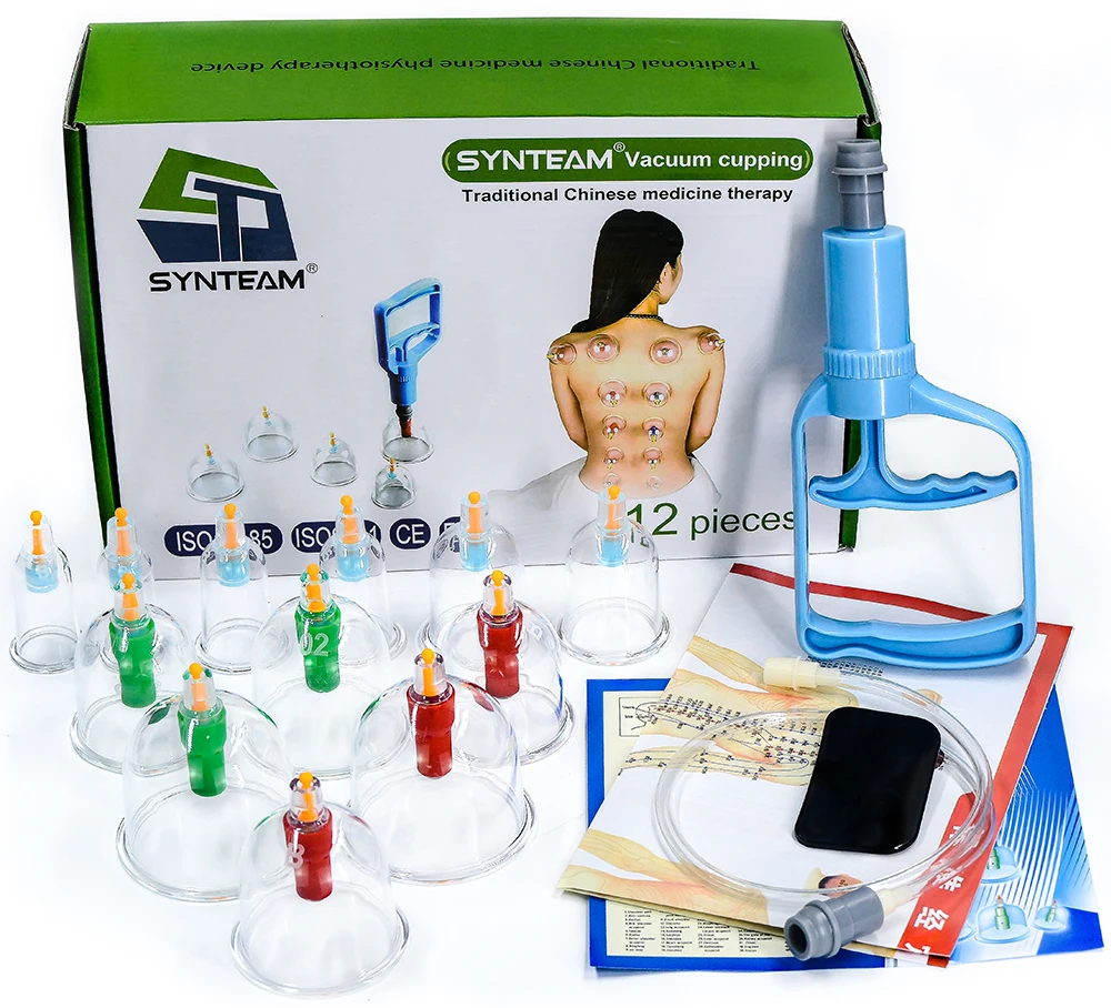 PZ Wholesale Ventouses Professionnel Cupping-cups Abc Cups Vacuum Hijama Cupping Set for Man 12 32 24 Pcs Body Color Box Ce