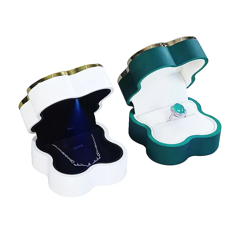 Direct Manufacturer Jewelry Box Plastic Piano Lacquer  Led Light Ring  Box