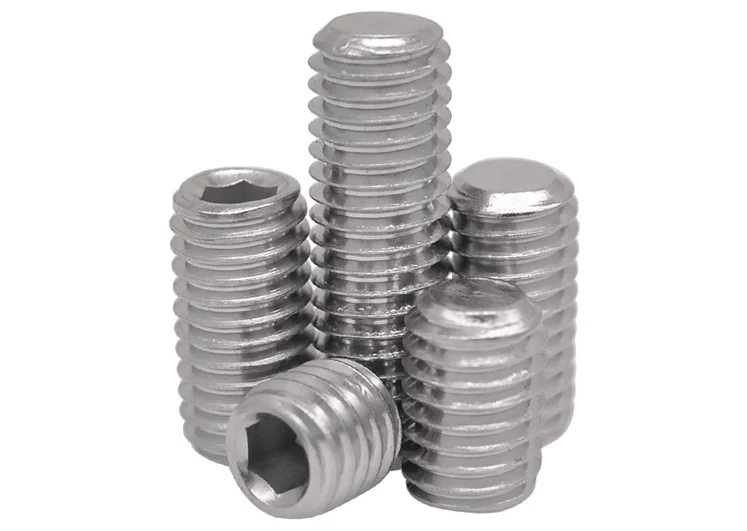 DIN916 Flat Set Screw 304 Stainless Steel Inner Hexagon Socket Set Screws With Flat Point Headless Grub Screw