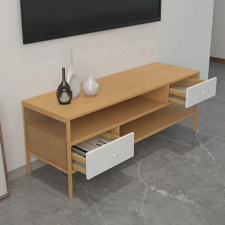 Modern Unique Wooden TV Cabinet Custom Factory OEM Living Room Furniture Extendable for Bedroom