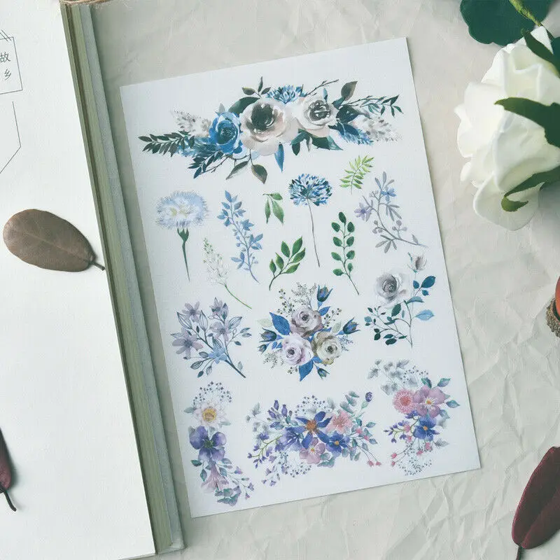 4 Pcs Rub on Transfer Sticker Flower House Pattern DIY Scrapbooking Making Decor