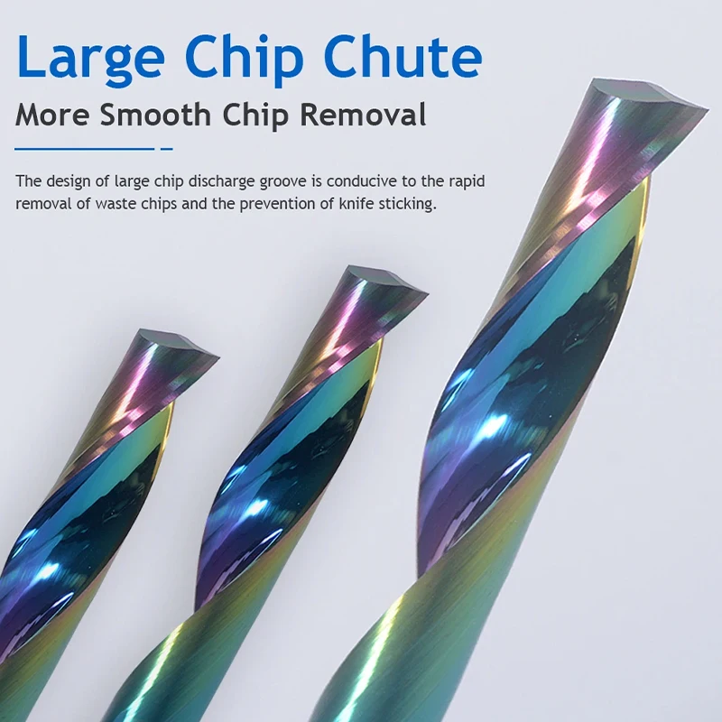 WEIX Factory Supply OEM Single Flute Up Cut Down Cut Solid Carbide End Mill for Aluminium with 8mm Shank CNC Router Bits