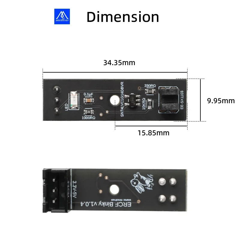 Mellow ERCF Binky энкодер PCB сенсор V1.0.4 TCRT5000 PCBs для V2 Enrager Кролик морковь Feede3Dr Voron 2 4 трезубец