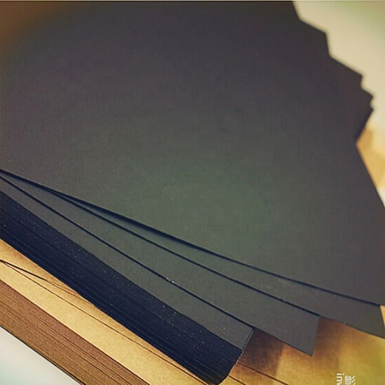 Sample Support Black Cardboard Box Custom Logo 80-450G Duplex Coated Black Cardboard