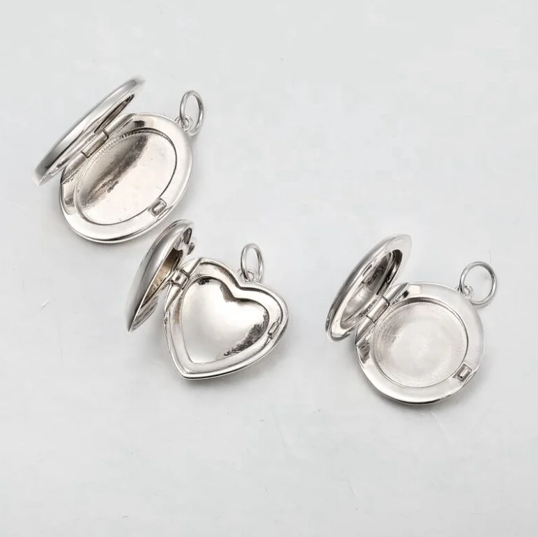 Кулон из серебра 925 пробы с подвеской в виде сердца и круга