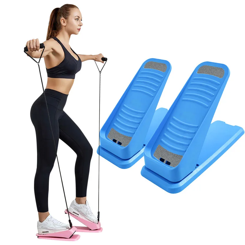 Home Fitness Aerobic Exercise Foldable Mini Walking Treadmill Stair Stepper With Elastic Rope