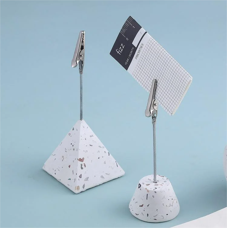 Desktop Message Folder Terrazzo Card Holder Stylish Photo Clips Folder for Wedding Office Home Decoration
