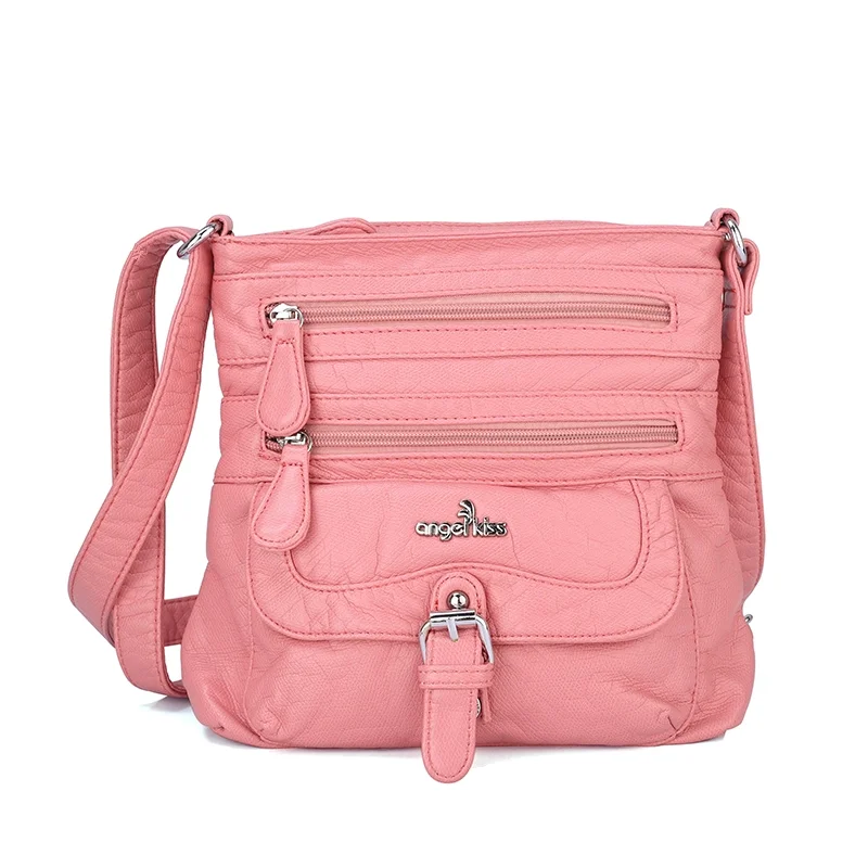 Оптовая продажа, дизайнерские женские сумки Angel Kiss оптом, очень дешевая кожаная сумка для девушек, модная Однослойная сумка из полиуретана и полиэстера на молнии с клапаном