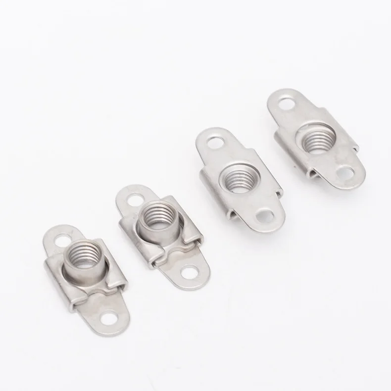 Custom stainless M3 M5 M6 two lugs float anchor nuts stainless steel plain rivet holes two lug floating self locking anchor nuts