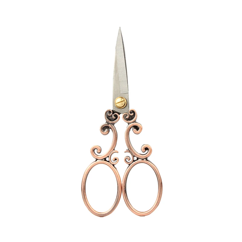 Wholesale red copper embroidery scissors with comfort handle for DIY