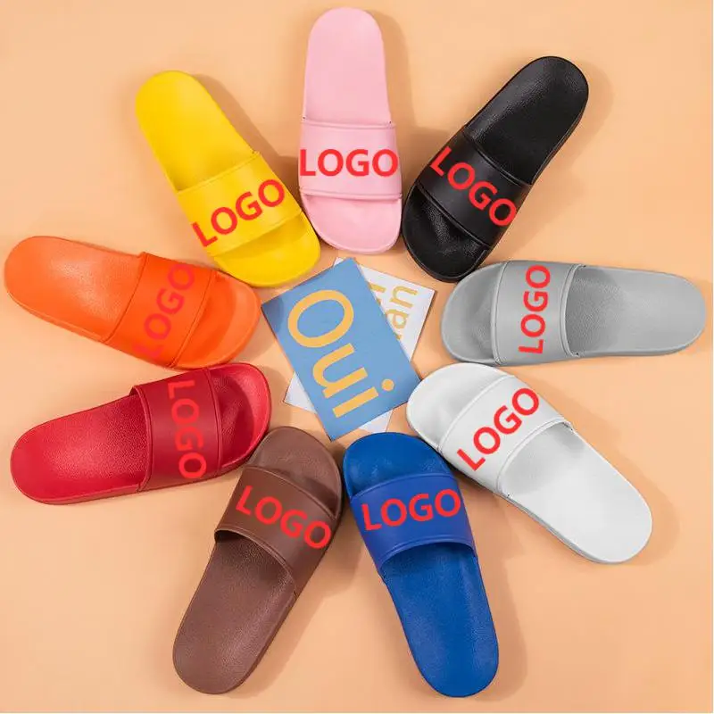 
2021 Fashion Unisex slide sandals custom footwear beach slipper men custom slippers with logo sport summer slide sandals 