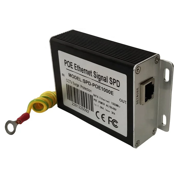 1 порт AC/DC 48V Gigabit RJ45 PoE стабилизатор напряжения для камеры видеонаблюдения DVR