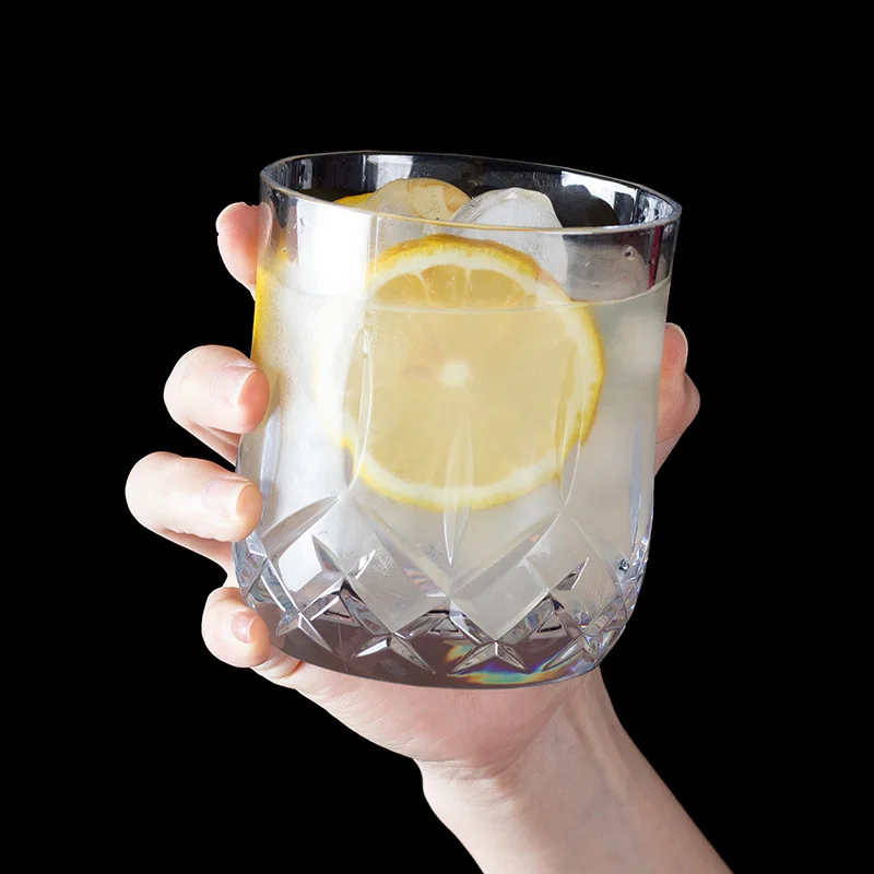 Bar Unbreakable Wine Glasses Elegant Highball Drinking Glasses Clear Heavy Base Tall plastic wine cup