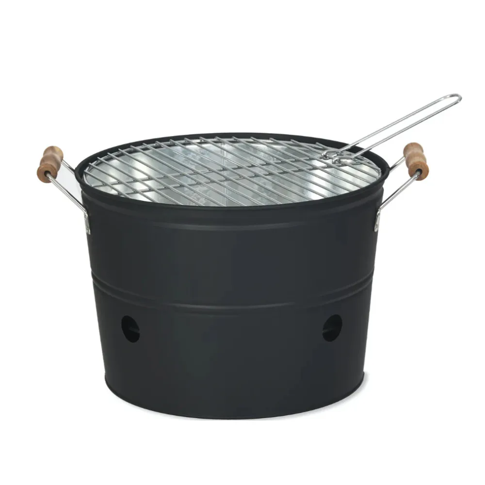 Portable  outdoor Barbecue Grill Galvanized Steel cooking tools Charcoal BBQ Grill Bucket with handle