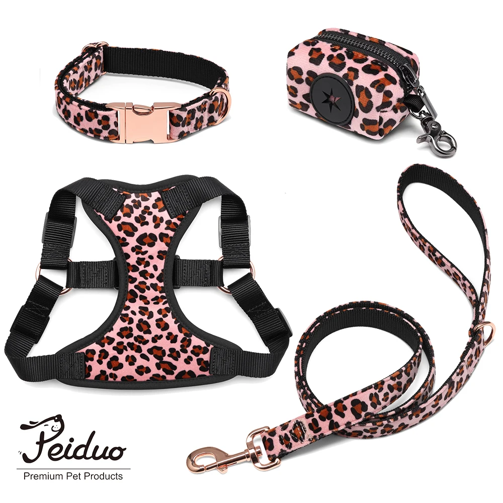 Reflective Small No Pull Padded Dog Harness Leah Custom Printed Sublimation Pet Accessories Neoprene Dog Collars Bow Tie