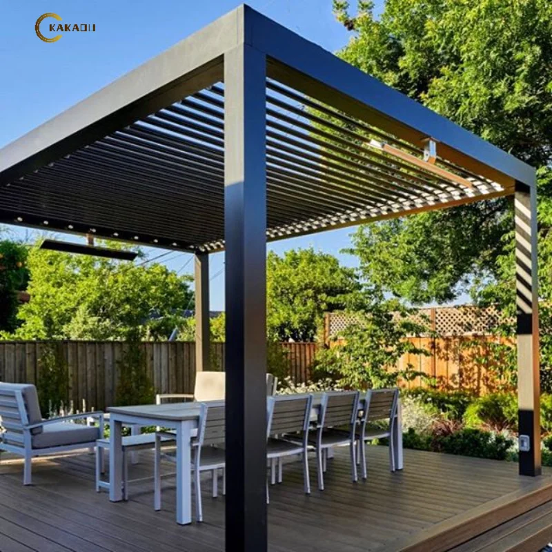 KAKADU экологически чистые Водонепроницаемые MDF Pergola Louvered Arches Arbours Pergolas & Bridge с подсветкой, модель экрана