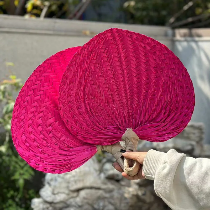 Natural Raffia Tropical Hand Fans