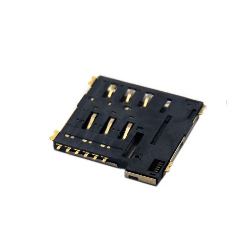 Micro sim card adapt  push push SMT type H=1.35 6 pin Slot socket Connector