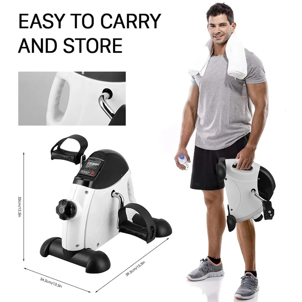 Pedal Exerciser Portable Rehabilitation Machine Portable Mini Exercise Bike Exercise Pedal with LED Display For Elderly