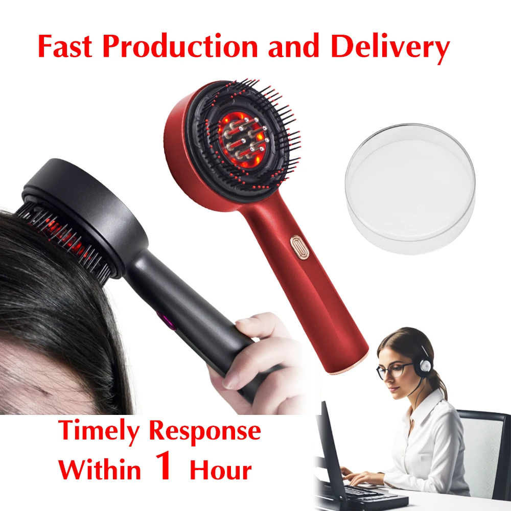 Electric Hair Scalp Massager Brush for Hair Growth Oil Applicator Massage Comb Red Light Devices