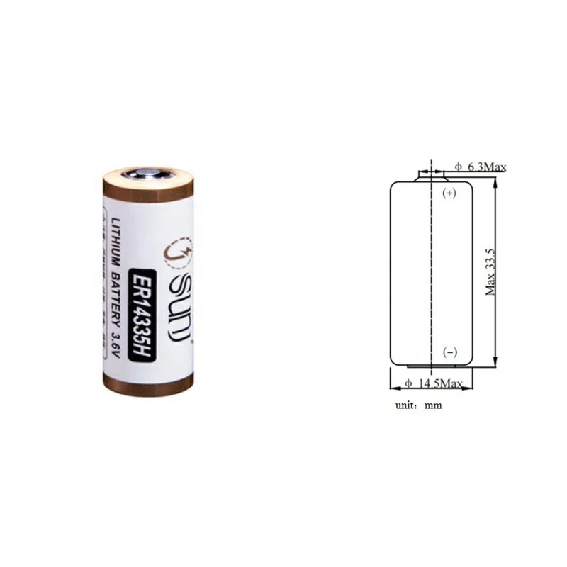 High Power 1650mAh 3.6V Non-Rechargeable Lithium Battery ER14335H For Smart City  Energy Meter