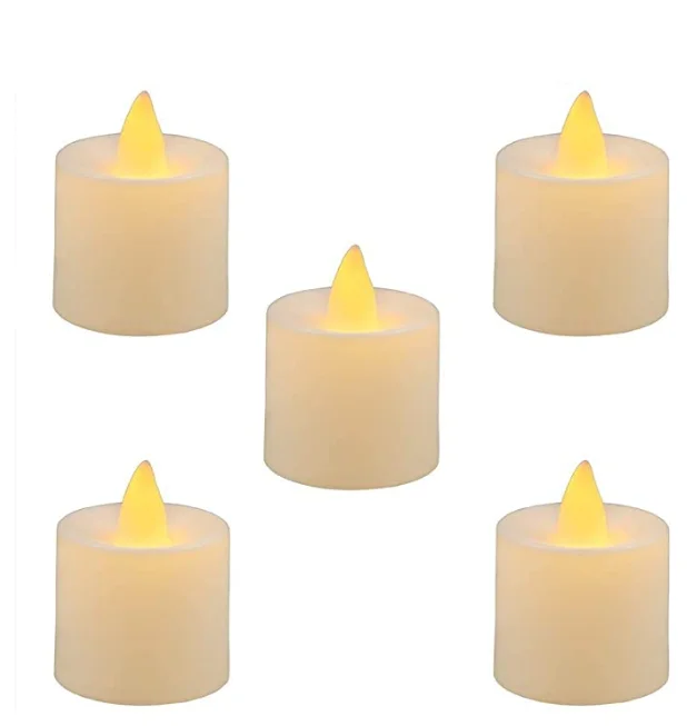 Battery operated LED tea lights flameless votive candles lamp realistic and bright flickering for wedding decoration candles