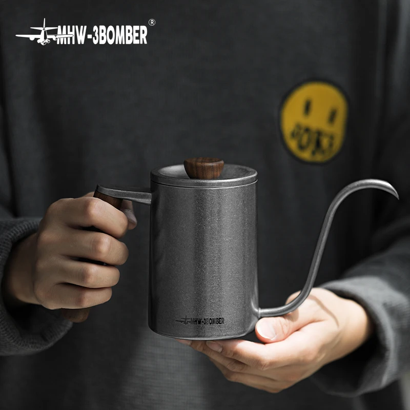 MHW-3BOMBER Pour Over Coffee Kettle 600ml Stainless Steel Gooseneck Tea Water Pot Chic Cafe Barista Kitchen Accessories